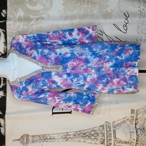 Inc tie dye sequin embellished tunic dress